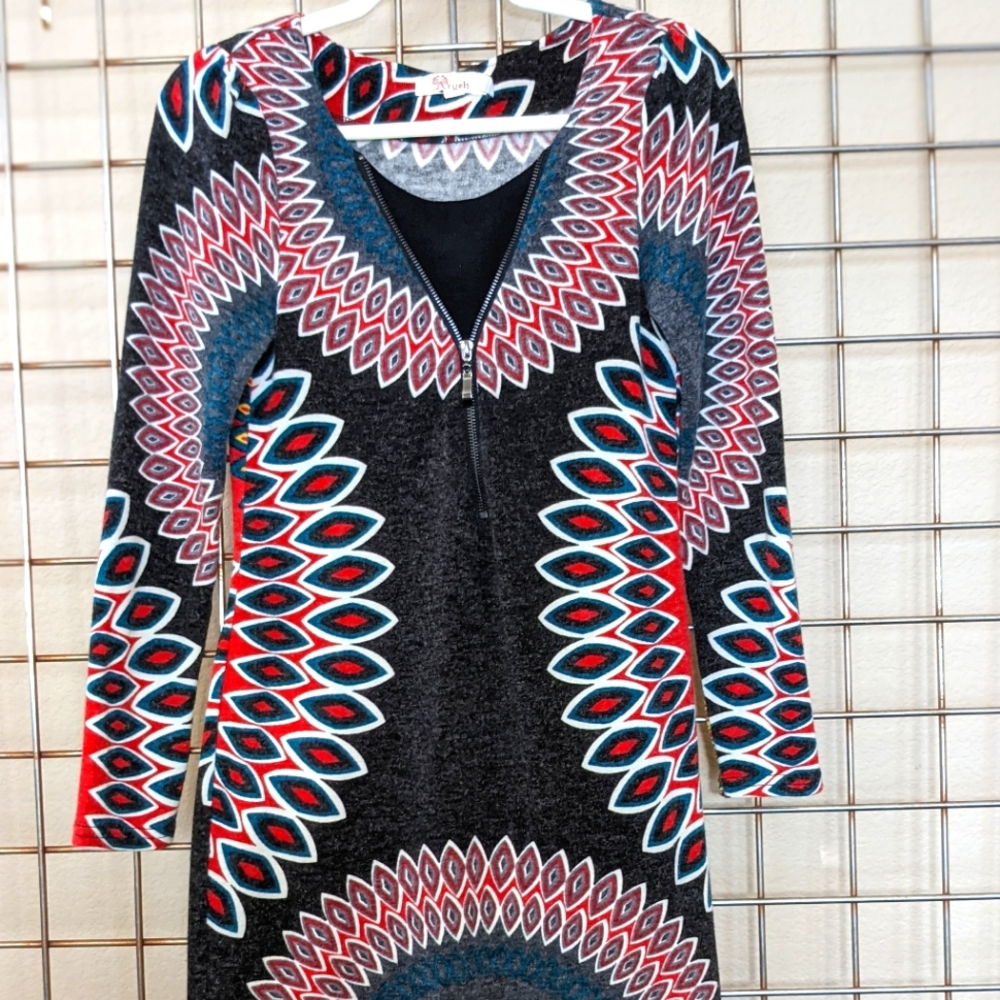 Aryeh geometric Boho sweater dress.  Size: Small